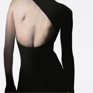 Zara Black One-Shoulder Maxi Dress